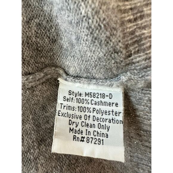 Johnny Was Cashmere Sweater Embroidered Geisha Gray Size S - Picture 7 of 12